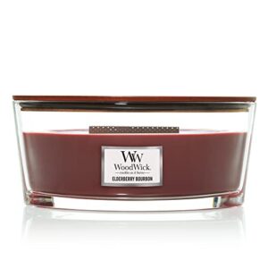 woodwick ellipse scented candle, elderberry bourbon, 16oz | up to 50 hours burn time