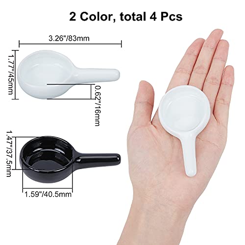 AHANDMAKER 4 Pcs Little Candle Spoon Replacement, 2 Pcs Tealight Wax Warmer Flat Round Ceramic Candle Spoon for Essential Oil Burner Tealight Fragrance Warmer Aromatherapy Diffuser