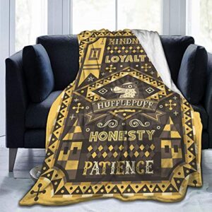 fowhy huffle-puff blanket micro fleece throw blanket soft cozy blankets for bed couch living room 40 x 50 inch
