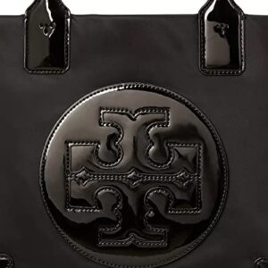 Tory Burch Womens Ella Durable Patent Trim Tote Handbag Black Large