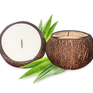 Coconut Bowl Candle – 14oz Premium Soy – Wood Wicked Coconut Scented Candle – Natural Coconut Shell – Eco Friendly – Ideal for Home and Beach Décor – Aromatherapy Candle