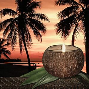 Coconut Bowl Candle – 14oz Premium Soy – Wood Wicked Coconut Scented Candle – Natural Coconut Shell – Eco Friendly – Ideal for Home and Beach Décor – Aromatherapy Candle