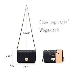 Women Shoulder Bag Grid Crossbody Handbag Daily Leather Stylish Evening Chain Bag