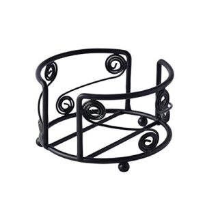 frescorr – black wrought iron metal coasters holder for (4.25 inch ) round coasters, premium quality!! (black)