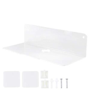 cabilock clear acrylic floating wall shelf wall mounted storage shelf for figures collections plant photo in bathroom kitchen office