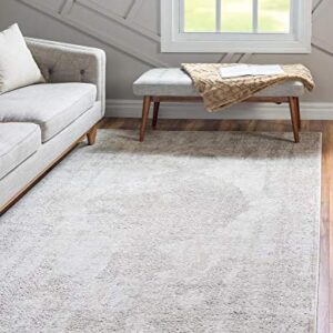 Rugs.com Oregon Collection Rug – 6' x 9' Ivory Low-Pile Rug Perfect for Living Rooms, Large Dining Rooms, Open Floorplans