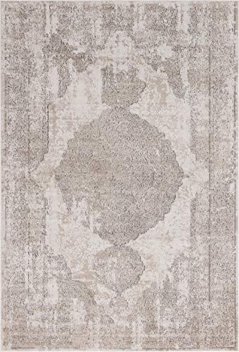 Rugs.com Oregon Collection Rug – 6' x 9' Ivory Low-Pile Rug Perfect for Living Rooms, Large Dining Rooms, Open Floorplans