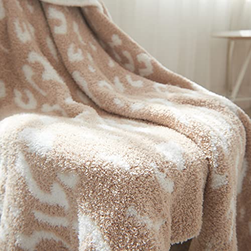 Adorila Leopard Throw Blanket for Couch Bed Sofa Chair, Super Soft Cozy Blanket, Brown Cheetah