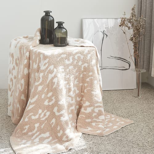 Adorila Leopard Throw Blanket for Couch Bed Sofa Chair, Super Soft Cozy Blanket, Brown Cheetah