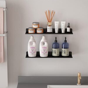 Alonsoo Floating Shelves Metal Wall Mounted Shelf Organizer for Picture Ledge Wall Mounted Shelves for Bathroom, Kitchen Rustic Spice Rack, Black,Stainless Steel