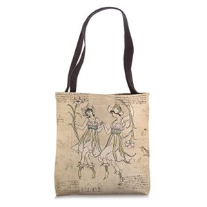 cottagecore aesthetic vintage flower girls – cute fairycore tote bag