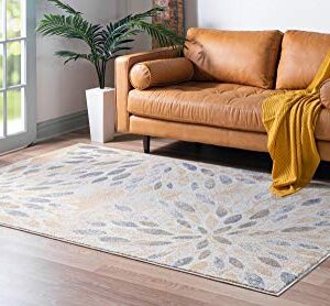 Rugs.com Charleston Collection Rug – 9' x 12' Yellow Low-Pile Rug Perfect for Living Rooms, Large Dining Rooms, Open Floorplans