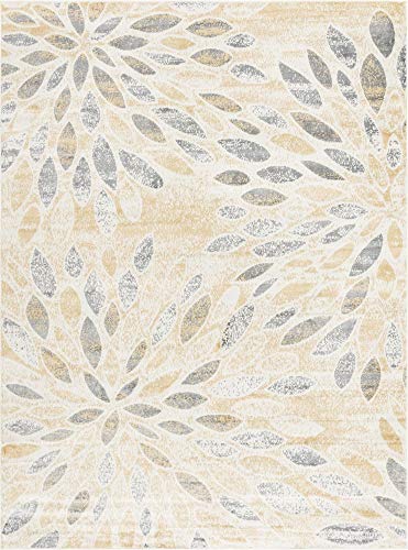 Rugs.com Charleston Collection Rug – 9' x 12' Yellow Low-Pile Rug Perfect for Living Rooms, Large Dining Rooms, Open Floorplans