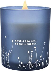 white sage sea salt candle | sage candles for cleansing house | candles for home scented | sage candle, scented candles for men & women, energy cleansing candle, relaxing aromatherapy scented candle