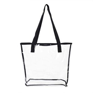 premium large capacity transparent clear tote bag shoulder handbag, clear