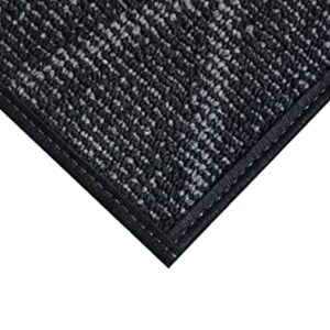 Furnish my Place Modern Indoor/Outdoor Commercial Black Rug, Modern Area Rug, Doorway Mat, Round Rug, Commercial Rug for Living Room, Entryway, Kids, Made in USA - 6' Round