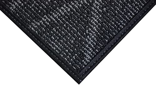 Furnish my Place Modern Indoor/Outdoor Commercial Black Rug, Modern Area Rug, Doorway Mat, Round Rug, Commercial Rug for Living Room, Entryway, Kids, Made in USA - 6' Round