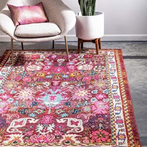 Rugs.com Fleur Collection Rug – 8' x 11' Multi Medium-Pile Rug Perfect for Living Rooms, Large Dining Rooms, Open Floorplans