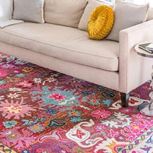 Rugs.com Fleur Collection Rug – 8' x 11' Multi Medium-Pile Rug Perfect for Living Rooms, Large Dining Rooms, Open Floorplans