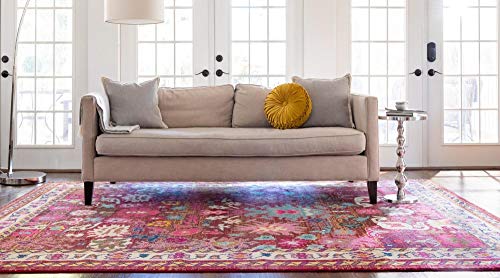 Rugs.com Fleur Collection Rug – 8' x 11' Multi Medium-Pile Rug Perfect for Living Rooms, Large Dining Rooms, Open Floorplans