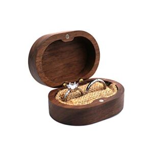 Wedding Ring Box, Wood Ring box for Proposal, Rustic Mr & Mrs Carve Engagement Ring Holder Gift for Wedding Ceremony