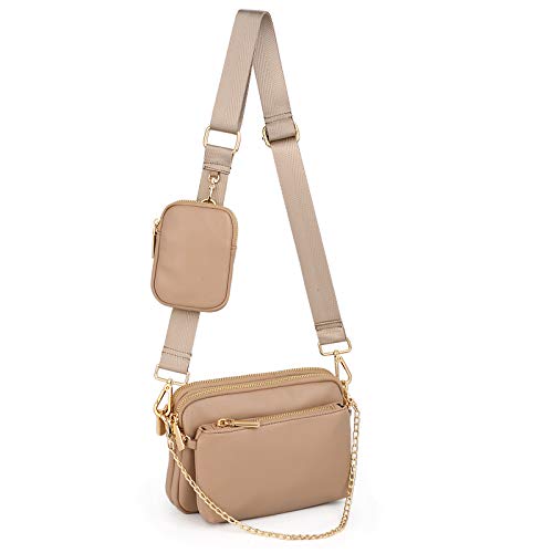 UTO Small Crossbody Bags for Women Fashion Designer 3 in 1 Multipurpose Cute Shoulder Purse with Detachable Coin Pouch and Chain Adjustable Strap