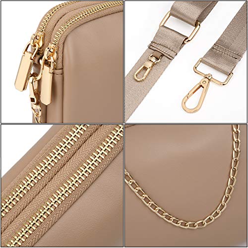 UTO Small Crossbody Bags for Women Fashion Designer 3 in 1 Multipurpose Cute Shoulder Purse with Detachable Coin Pouch and Chain Adjustable Strap