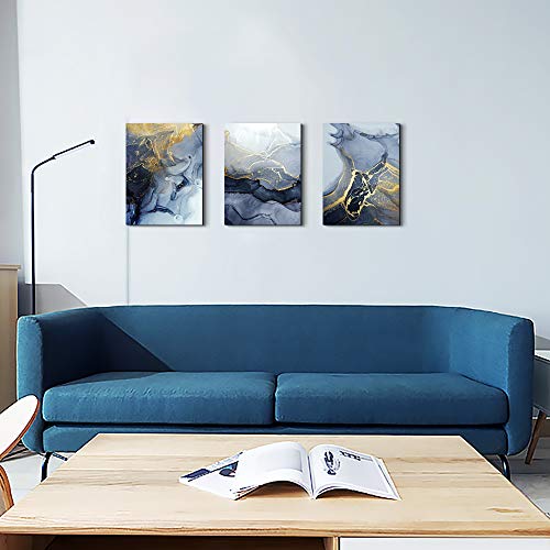 Abstract Wall Decor for Living Room Bedroom Wall Art Paintings Abstract Ink painting Wall Artworks Hang Pictures for Office Decoration, 12x16inch/Piece, 3 Panels Bathroom Home Decorations Posters
