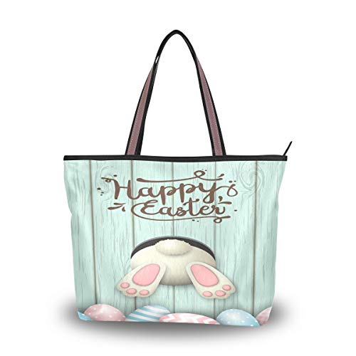 AUUXVA Easter Bunny Egg Handbags for Women Tote Bag Top Handle Shoulder Bag Satchel Purse