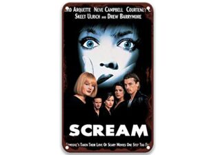 nnhg scream – 1996 movie tin sign, poster vintage metal tin sign, wall decor for bars, restaurants, cafes pubs 8×12 inch