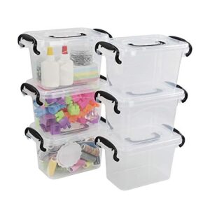 bringer 6-pack 1.5 l mini plastic storage box, clear storage bin with lids
