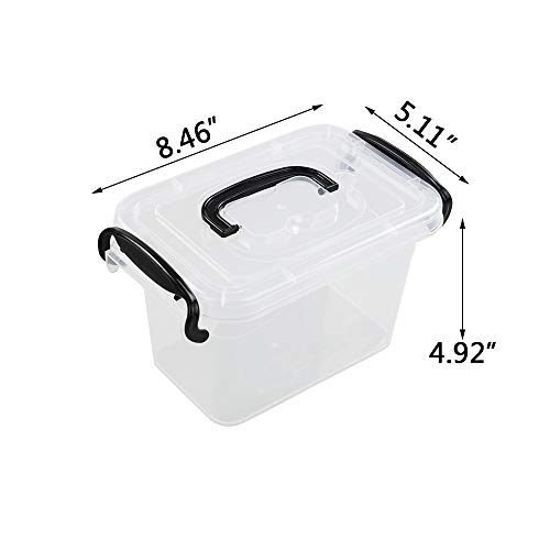 Bringer 6-Pack 1.5 L Mini Plastic Storage Box, Clear Storage Bin with Lids