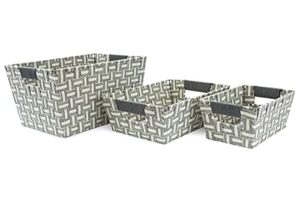 onedesign home: set of 3 woven storage basket – s/m/l (white)