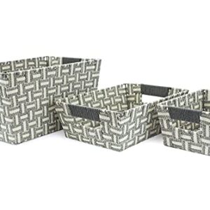 OneDesign Home: Set of 3 Woven Storage Basket - S/M/L (White)