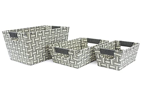 OneDesign Home: Set of 3 Woven Storage Basket - S/M/L (White)