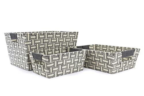 OneDesign Home: Set of 3 Woven Storage Basket - S/M/L (White)