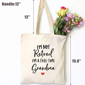 I'm Not Retired I'm A Full-time Grandma - Retirement Gifts for Women - Shoulder Bag Shopping Bag Tote Bag - Retirement Appreciation Gift for Mom Boss Co-workers,Teacher,Nurse,Friends,Wife,Sister