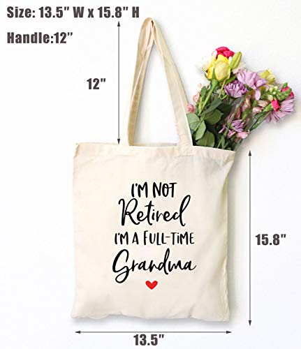 I'm Not Retired I'm A Full-time Grandma - Retirement Gifts for Women - Shoulder Bag Shopping Bag Tote Bag - Retirement Appreciation Gift for Mom Boss Co-workers,Teacher,Nurse,Friends,Wife,Sister