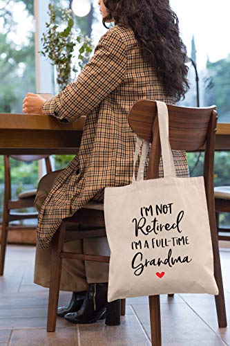 I'm Not Retired I'm A Full-time Grandma - Retirement Gifts for Women - Shoulder Bag Shopping Bag Tote Bag - Retirement Appreciation Gift for Mom Boss Co-workers,Teacher,Nurse,Friends,Wife,Sister