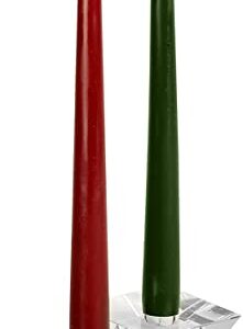 Hyoola Christmas Candles - Green and Red Taper Candles 10 Inch Dripless, 12 Pack Unscented Holiday Candles - European Made