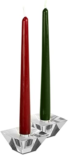 Hyoola Christmas Candles - Green and Red Taper Candles 10 Inch Dripless, 12 Pack Unscented Holiday Candles - European Made