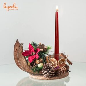 Hyoola Christmas Candles - Green and Red Taper Candles 10 Inch Dripless, 12 Pack Unscented Holiday Candles - European Made