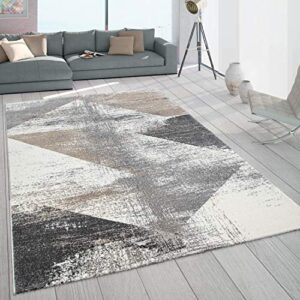 paco home modern rug, for living room in grey beige, size:5’3″ x 7’7″