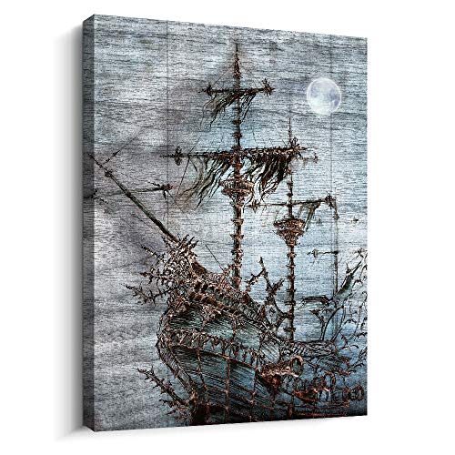 Canvas Wall Art for Bedroom Wall Decor for Bathroom Simple Life Abstract Black and White Art Ship Painting Modern Framed Office Canvas Art Prints Ready to Hang Pictures for kitchen Home Decorations