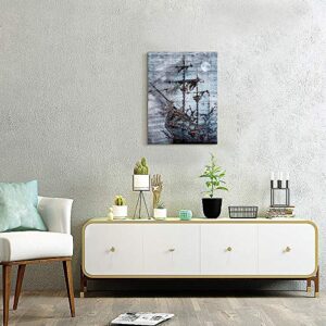 Canvas Wall Art for Bedroom Wall Decor for Bathroom Simple Life Abstract Black and White Art Ship Painting Modern Framed Office Canvas Art Prints Ready to Hang Pictures for kitchen Home Decorations