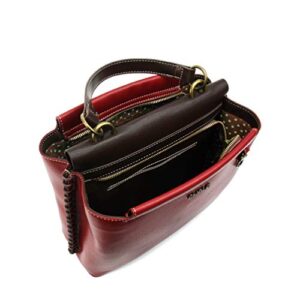 CHALA Charming Satchel with Adjustable Strap - Raccoon - Burgundy