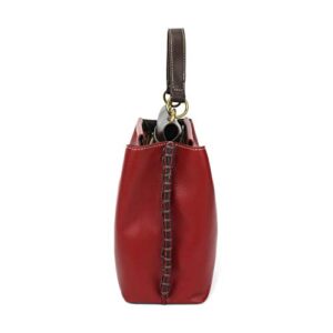 CHALA Charming Satchel with Adjustable Strap - Raccoon - Burgundy