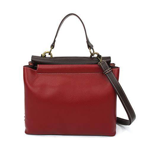 CHALA Charming Satchel with Adjustable Strap - Raccoon - Burgundy