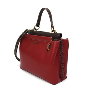 CHALA Charming Satchel with Adjustable Strap - Raccoon - Burgundy