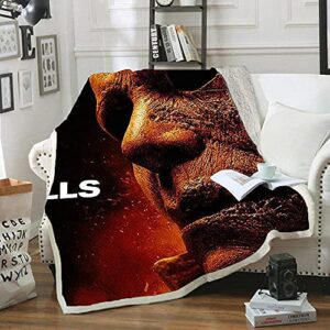 michael myers blanket horror movie throw blanket halloween blankets for bed couch living room (d,50x60in)